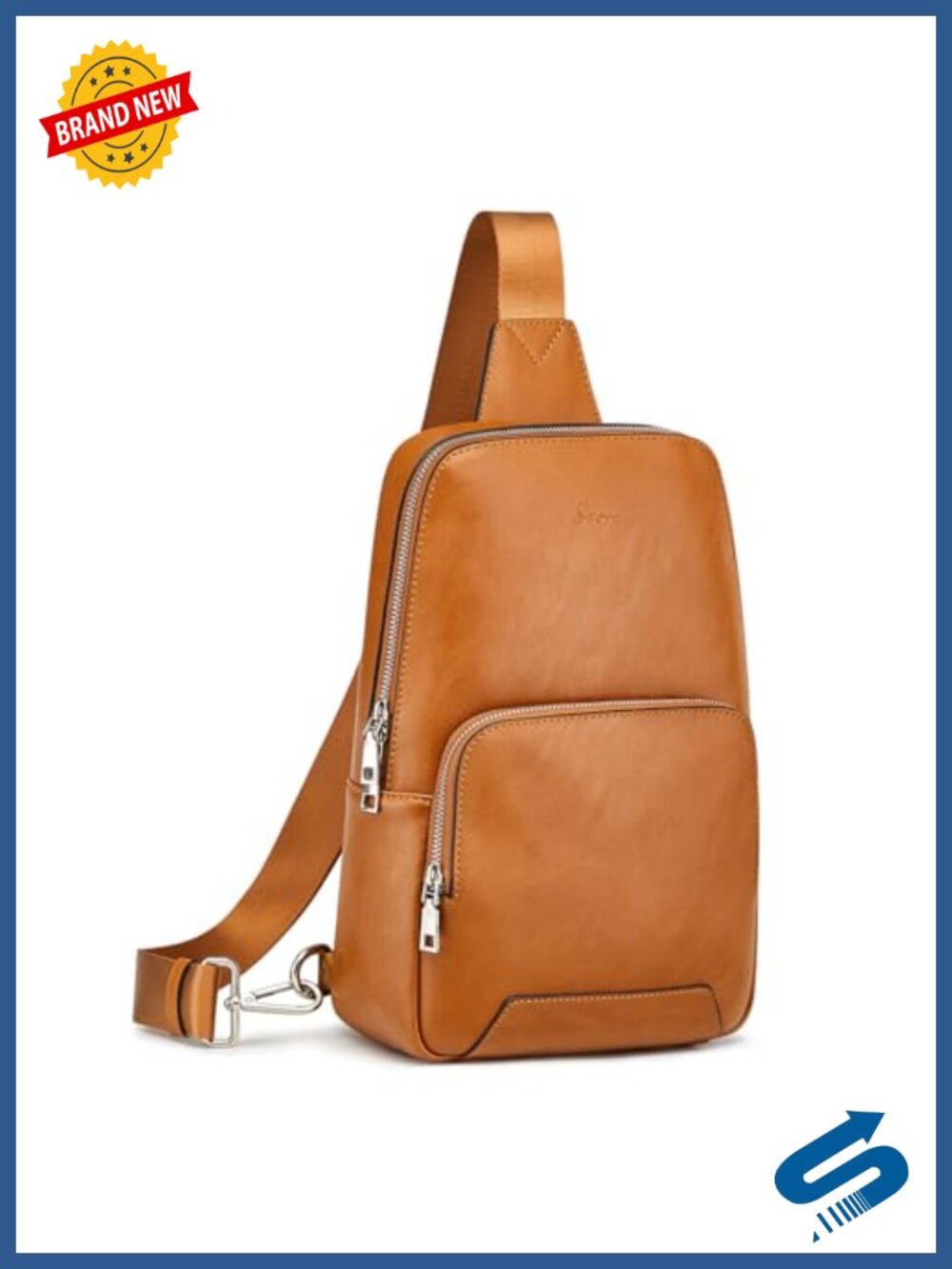 RFID Blocking Sling Bag Genuine Leather Crossbody Backpack Travel Daypack
